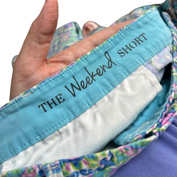 Talbots Women's Blue + Green Medallion Cotton The Weekend Short Size 16 - Picture 2 of 4